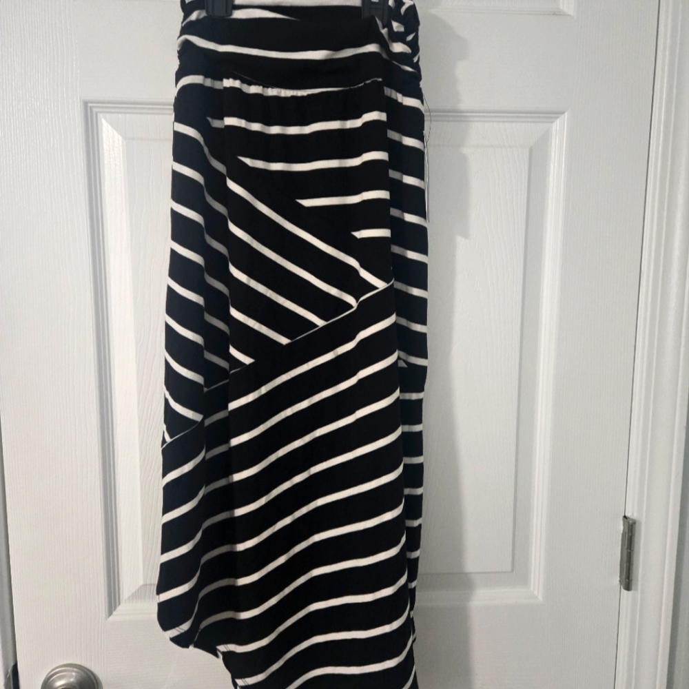 Black and White Striped Skirt